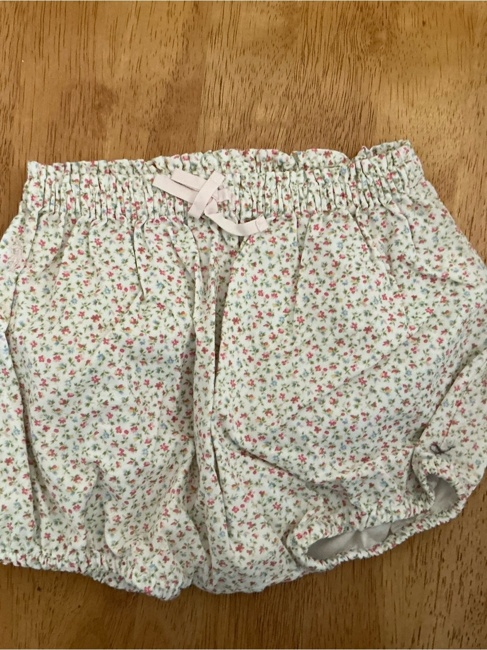 Floral Baby Bloomers - White with Pink & Green Flowers